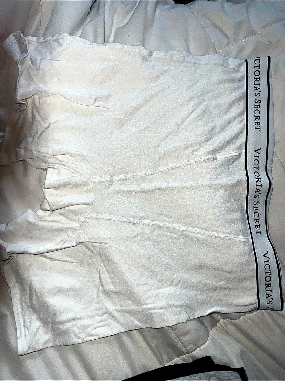 Victoria's Secret Boy Brief White Lace Trim Panties Size Medium